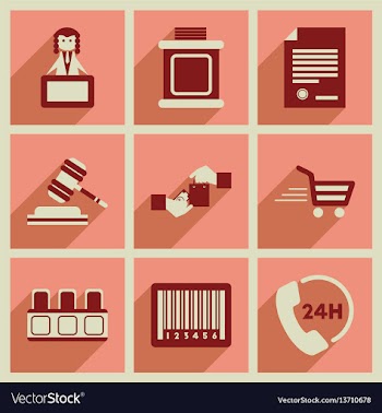 Concept of flat icons with long shadow judging vector image