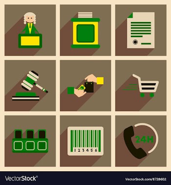 Concept of flat icons with long shadow judging vector image