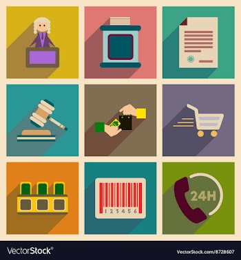 Concept of flat icons with long shadow judging vector image