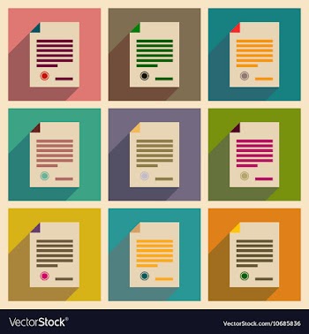 Concept of flat icons with long shadow judgment vector image