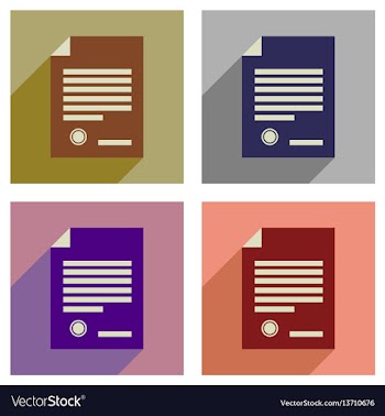 Concept of flat icons with long shadow judgment vector image