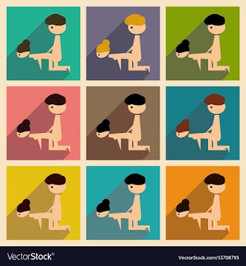 Concept of flat icons with long shadow kamasutra vector image