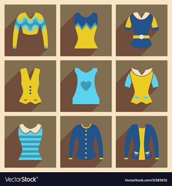 Concept of flat icons with long shadow ladies vector image