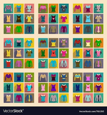 Concept of flat icons with long shadow ladies vector image