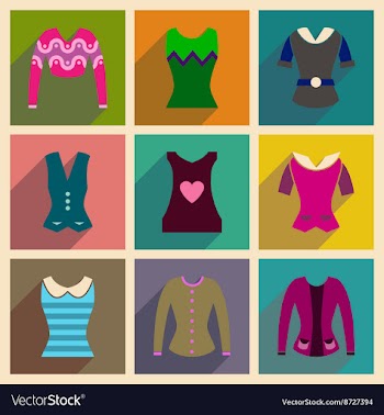 Concept of flat icons with long shadow ladies vector image
