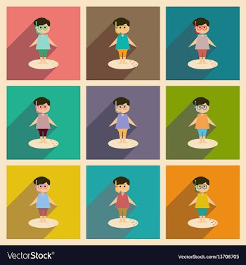 Concept of flat icons with long shadow man diving vector image