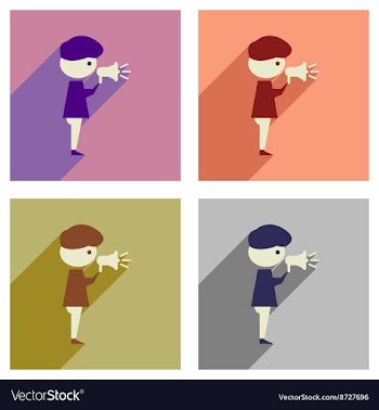 Concept of flat icons with long shadow man vector image