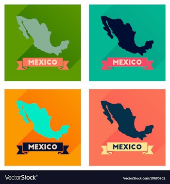 Concept of flat icons with long shadow map of vector image