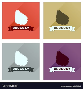 Concept of flat icons with long shadow map of vector image