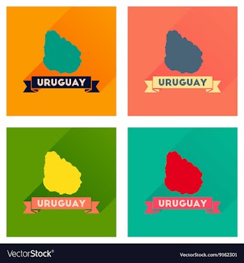 Concept of flat icons with long shadow map of vector image