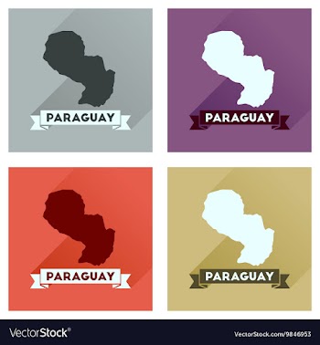 Concept of flat icons with long shadow map of vector image