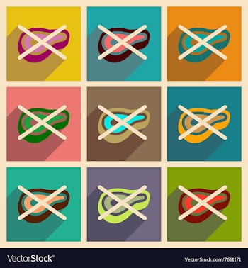 Concept of flat icons with long shadow meat ban vector image
