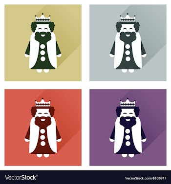 Concept of flat icons with long shadow medieval vector image
