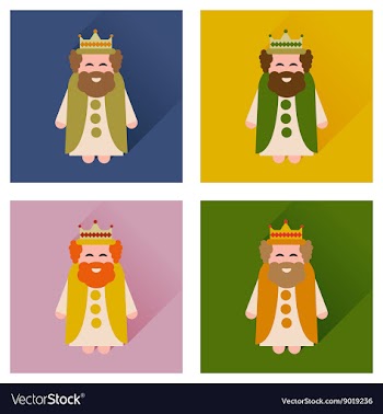 Concept of flat icons with long shadow medieval vector image