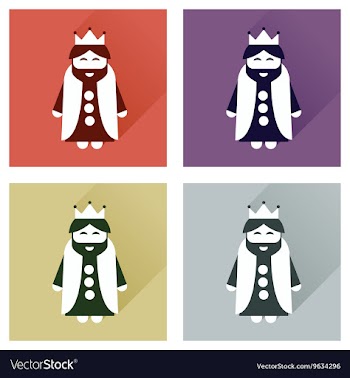 Concept of flat icons with long shadow medieval vector image