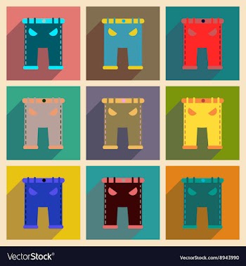 Concept of flat icons with long shadow mens pants vector image