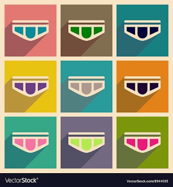 Concept of flat icons with long shadow mens vector image