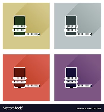 Concept of flat icons with long shadow mobile diet vector image