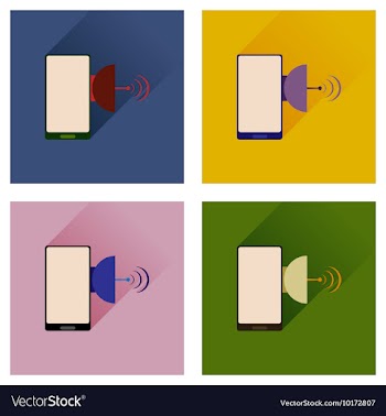 Concept of flat icons with long shadow mobile vector image