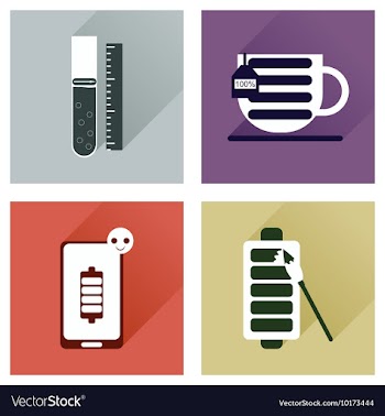 Concept of flat icons with long shadow mobile vector image