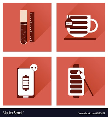 Concept of flat icons with long shadow mobile vector image