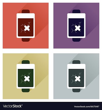 Concept of flat icons with long shadow mobile vector image
