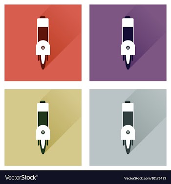 Concept of flat icons with long shadow mobile vector image