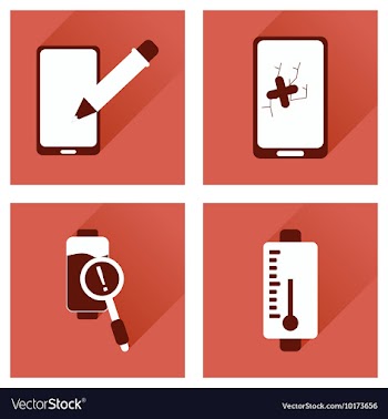 Concept of flat icons with long shadow mobile vector image