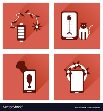 Concept of flat icons with long shadow mobile vector image