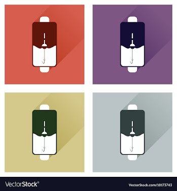 Concept of flat icons with long shadow mobile vector image