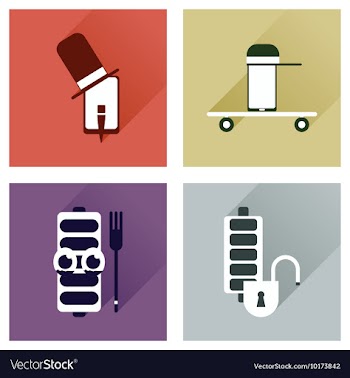 Concept of flat icons with long shadow mobile vector image