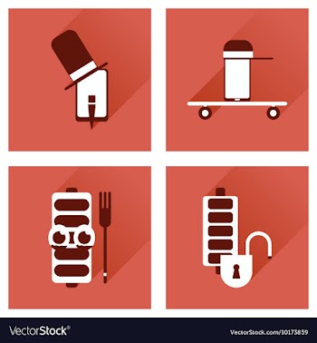 Concept of flat icons with long shadow mobile vector image
