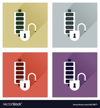 Concept of flat icons with long shadow mobile vector image