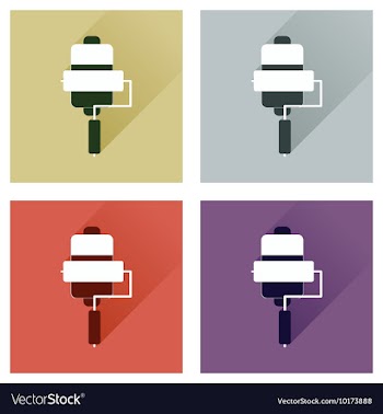 Concept of flat icons with long shadow mobile vector image