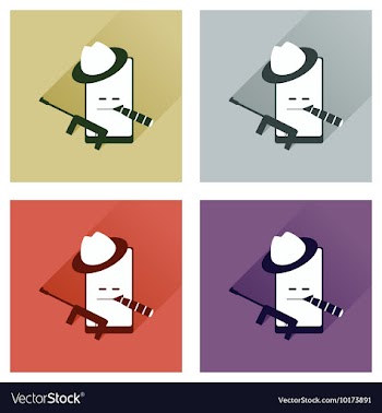 Concept of flat icons with long shadow mobile vector image