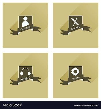 Concept of flat icons with long shadow mobile vector image