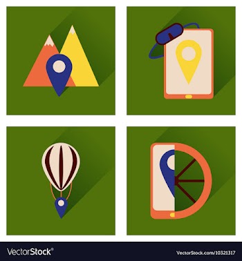Concept of flat icons with long shadow mobile vector image