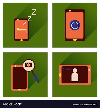 Concept of flat icons with long shadow mobile vector image