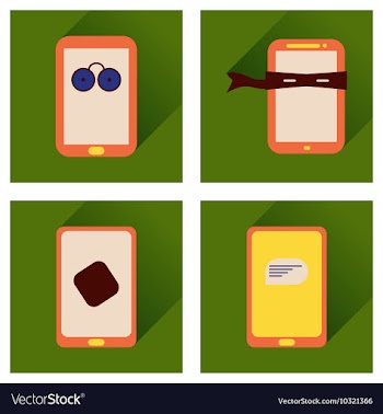 Concept of flat icons with long shadow mobile vector image