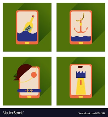 Concept of flat icons with long shadow mobile vector image