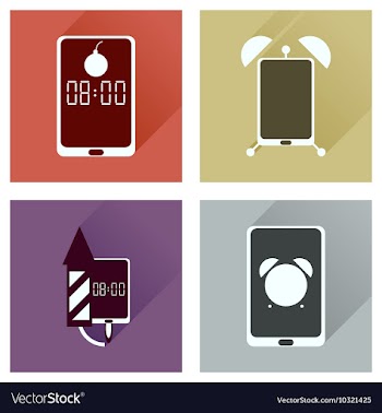 Concept of flat icons with long shadow Mobile vector image