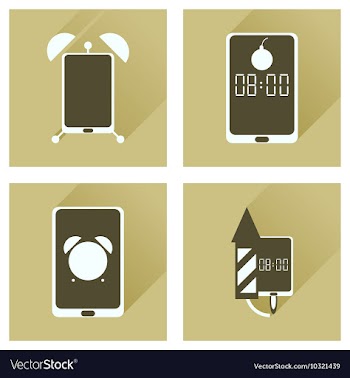 Concept of flat icons with long shadow Mobile vector image