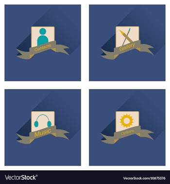 Concept of flat icons with long shadow mobile vector image