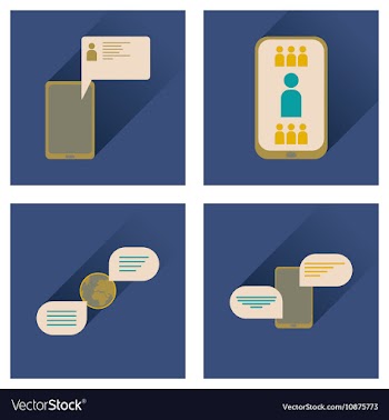 Concept of flat icons with long shadow mobile vector image