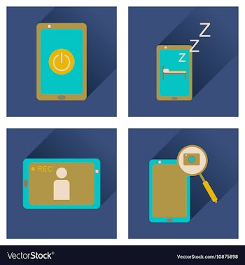 Concept of flat icons with long shadow mobile vector image