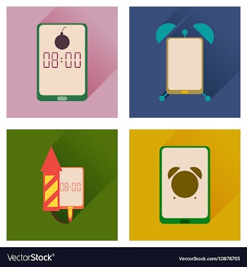 Concept of flat icons with long shadow Mobile vector image