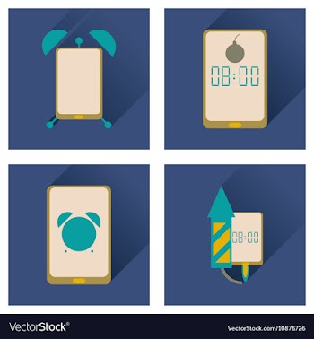 Concept of flat icons with long shadow Mobile vector image
