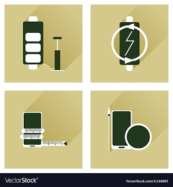 Concept of flat icons with long shadow mobile vector image