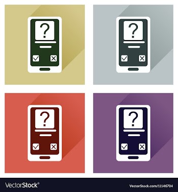 Concept of flat icons with long shadow mobile vector image