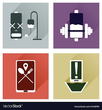Concept of flat icons with long shadow mobile vector image